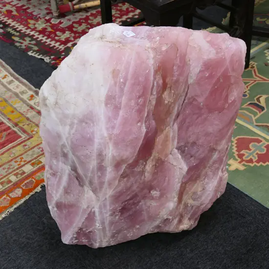 A MASSIVE ROSE QUARTZ BOULDER APPROX 250KGS