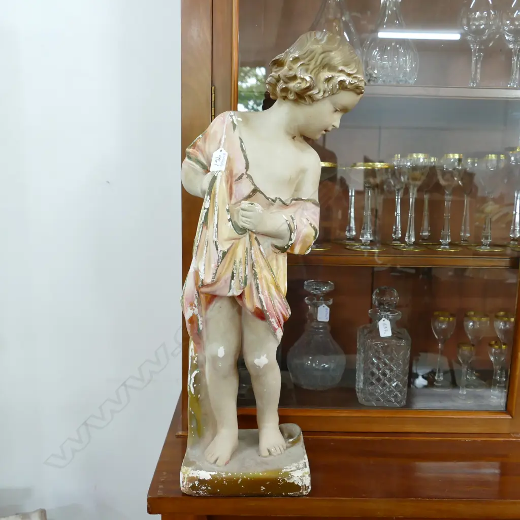 1930S PLASTER FIGURE OF A YOUNG GIRL H 730 MM Image 1++