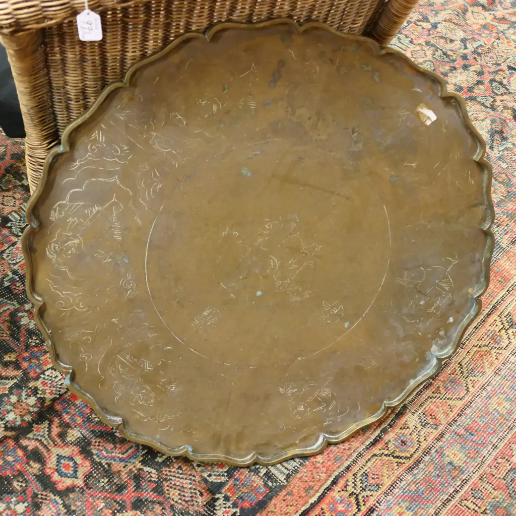 LARGE BRASS TRAY 660 MM DIA AF Image 1++