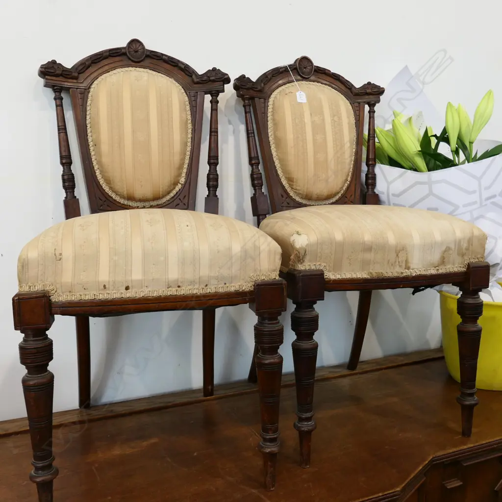 PR OF LATE VICTORIAN SIDE CHAIRS A/F Image 1++
