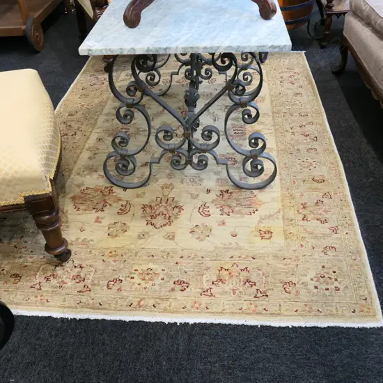 PALE TONED PERSIAN HAND KNOTTED RUG...