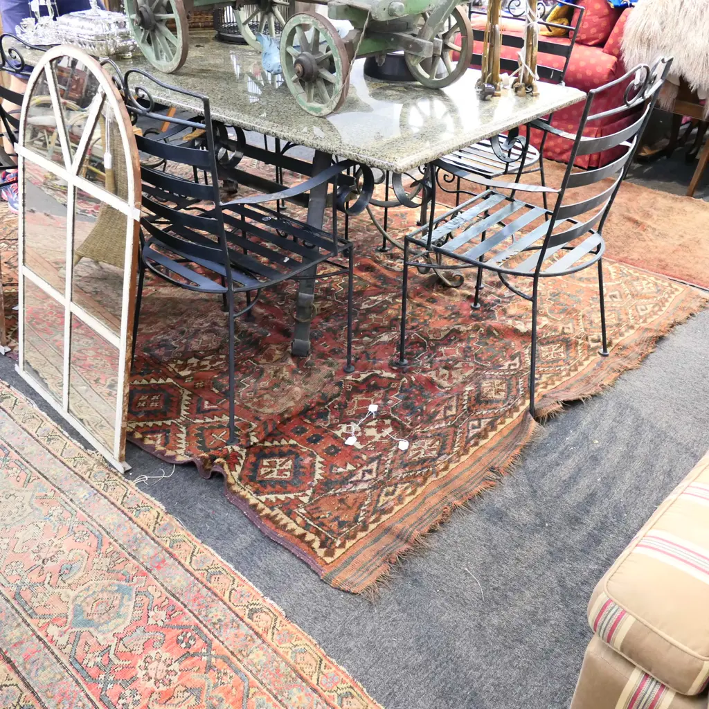 ANTIQUE AFGHAN CARPET 3 ROWS GULS 2.7 X 1.9M Image 1++