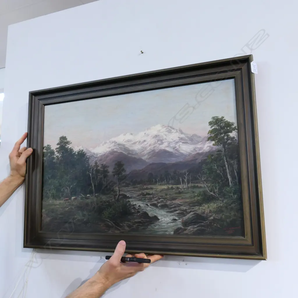 William George Baker(1864-1929) 'Inland Kaikoura Mts.' Image 1++