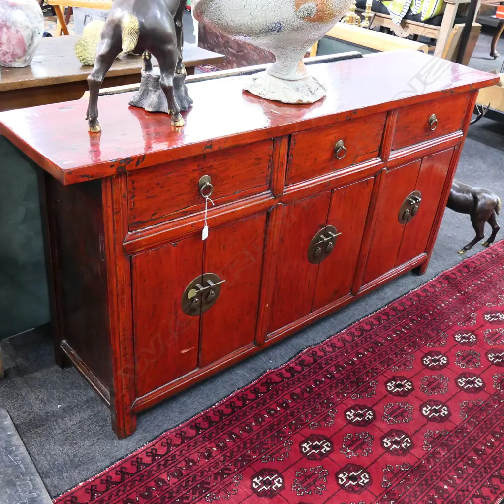 RED CHINESE CABINET Image 1++