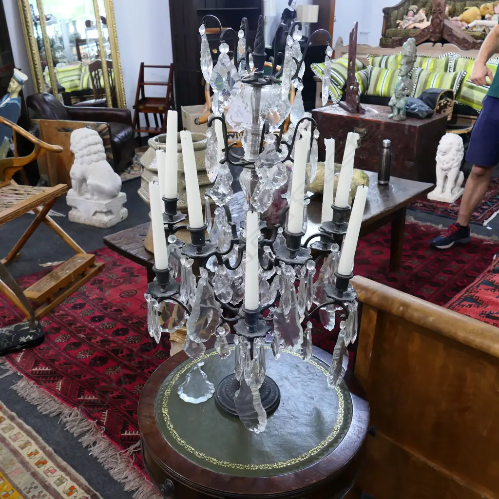 IRON AND GLASS CHANDELIER 760MM H Image 1++