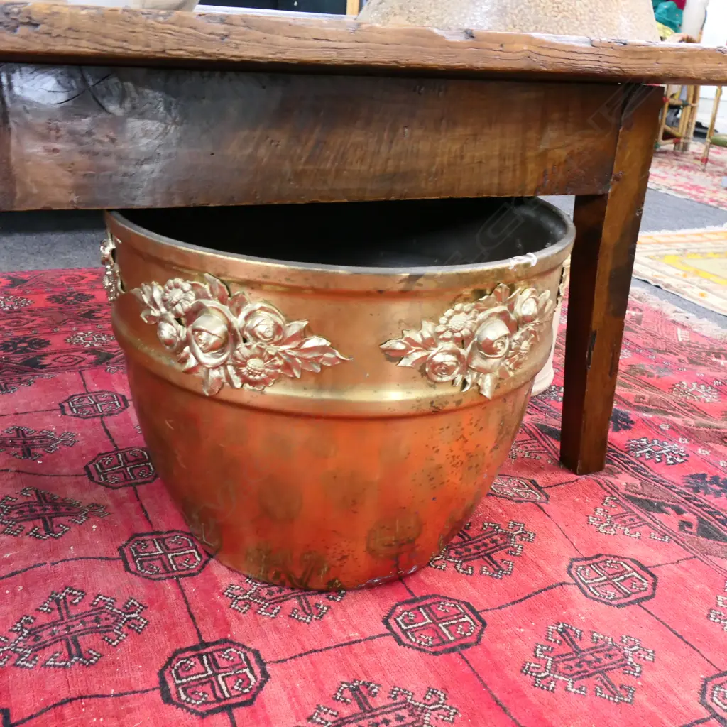 LARGE BRASS KAYSER JARDINIERE Image 1++