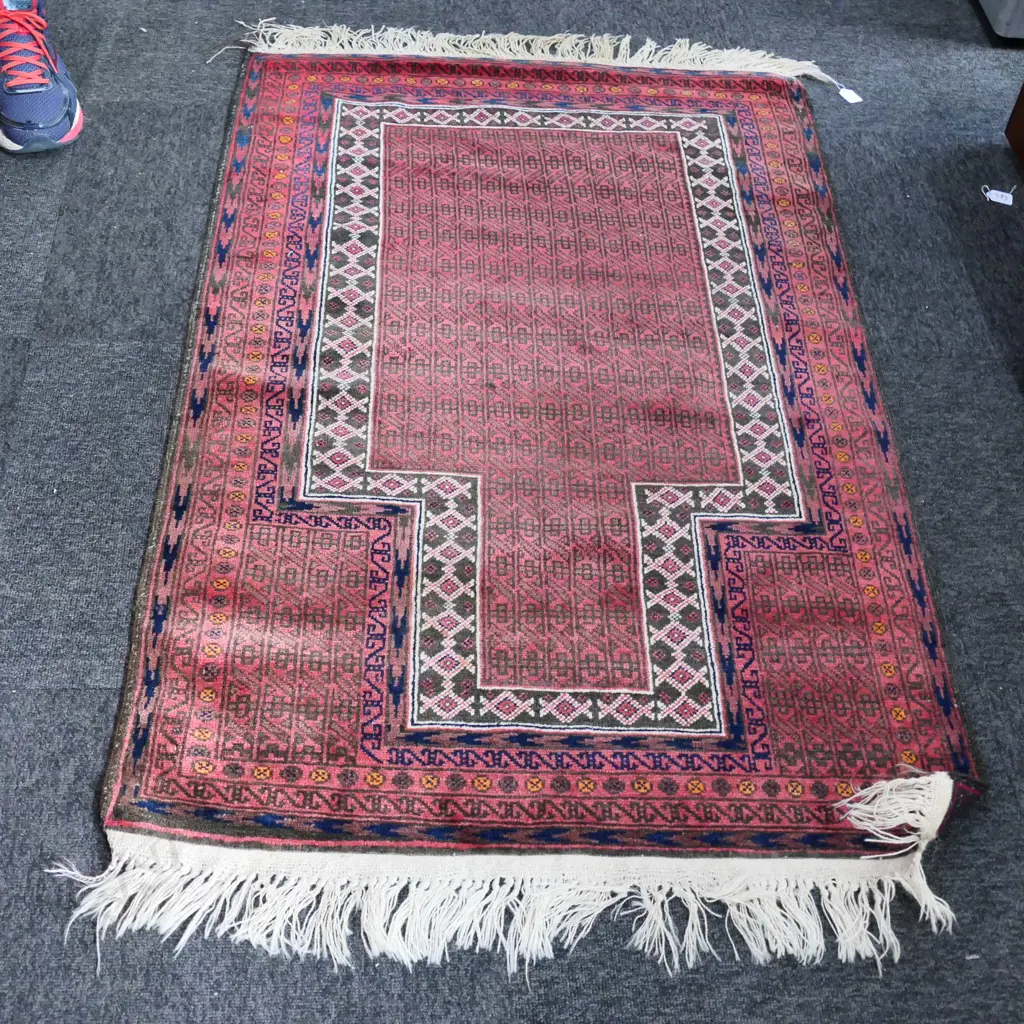 HAND KNOTTED AFGHAN PRAYER RUG 1400 X 840MM Image 1++