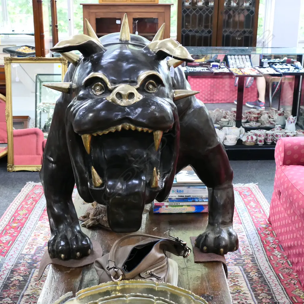MASSIVE BRONZE FOO DOG GUARDIAN 1.4M L Image 1++
