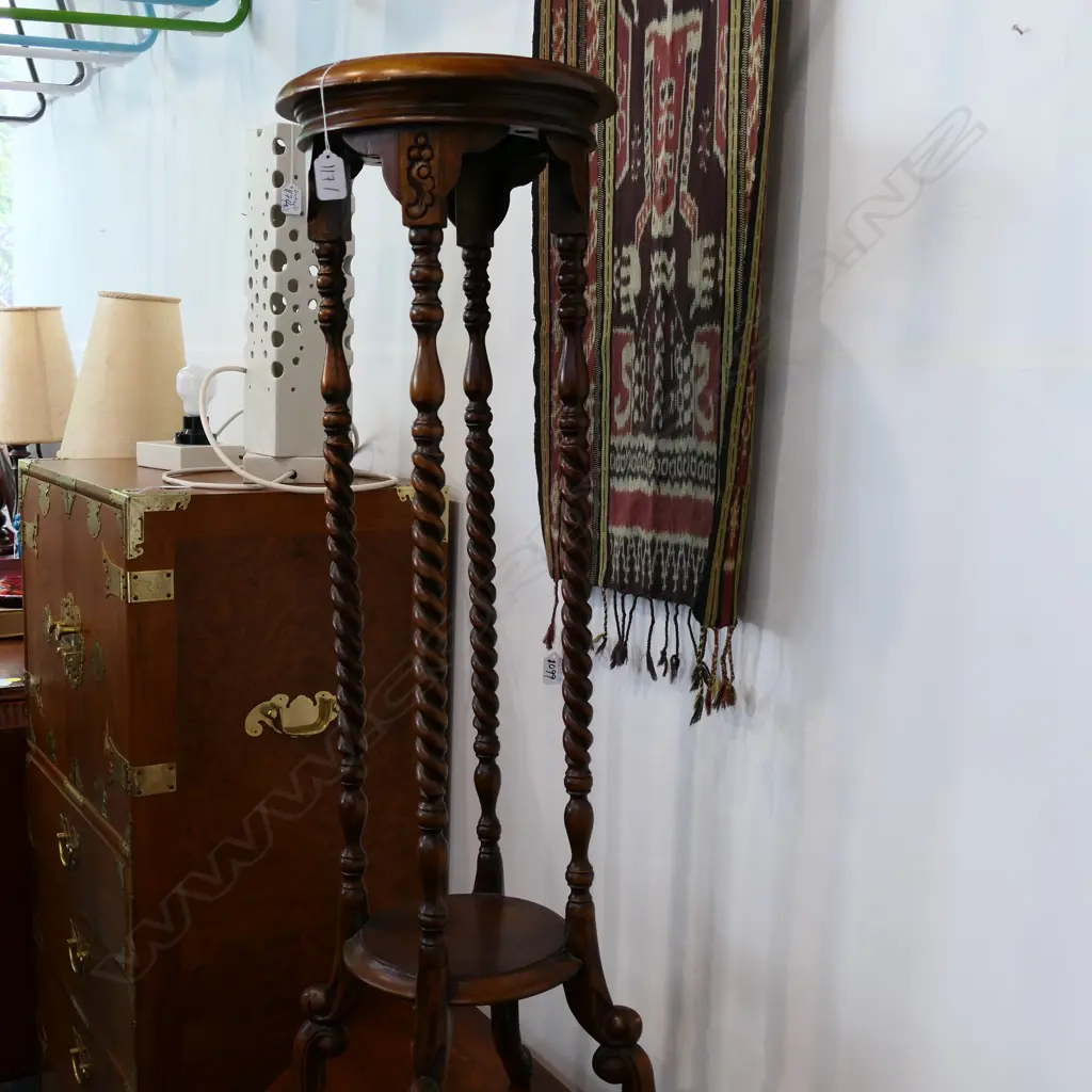 MAHOGANY PLANT STAND H 1000 MM Image 1++