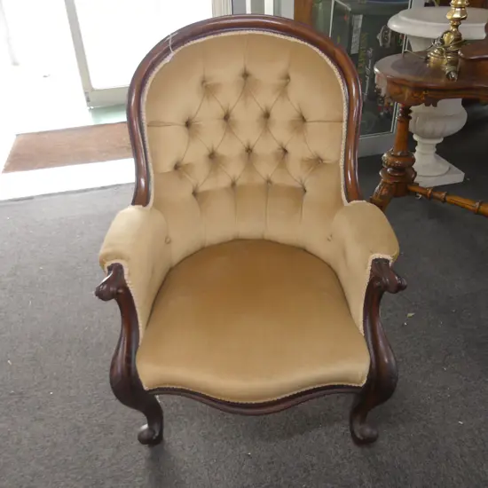 VICTORIAN UPHOLSTERED ARMCHAIR