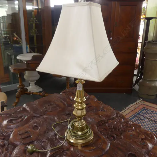 BRONZE LAMP SILK SHADE 680MM H