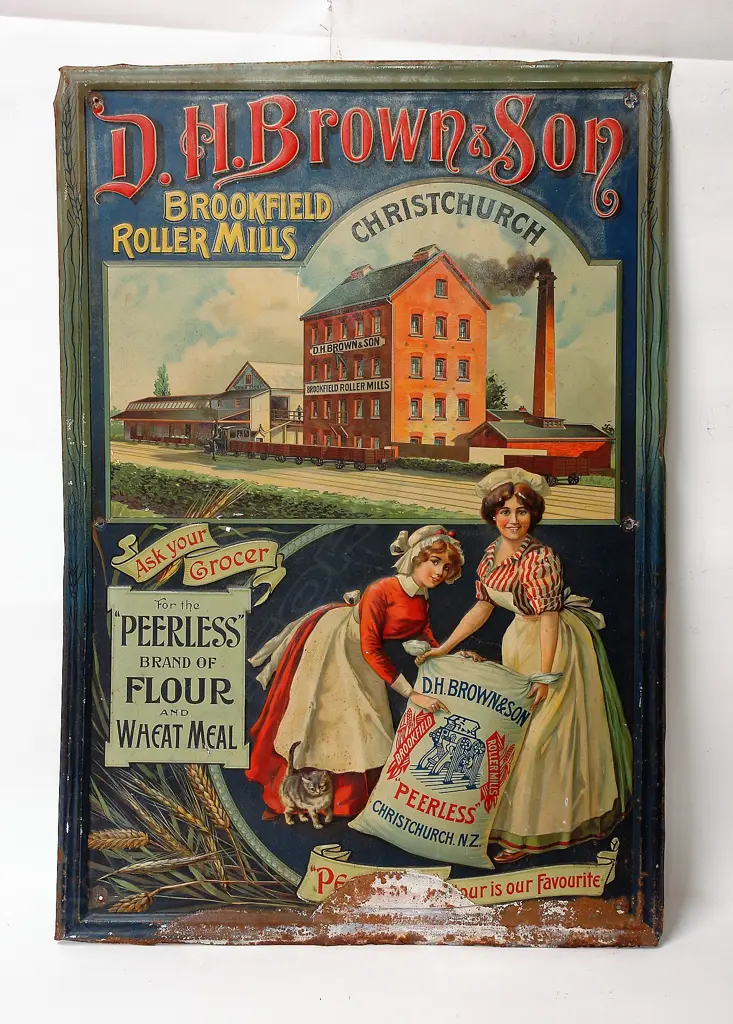 A good vintage tin sign for D.H. Brown & Son Image 1++