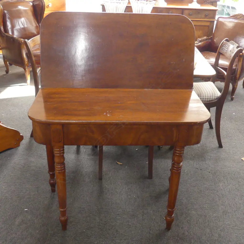 VICTORIAN MAHOGANY FOLD-OVER SUPPER TABLE. 900 X 440 x 740mm (closed) Image 1++