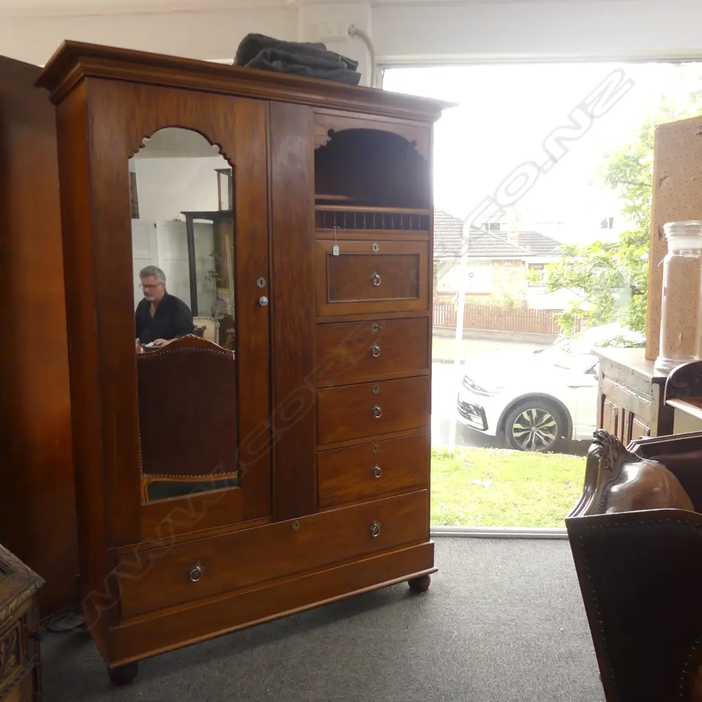 A colonial burr kauri wardrobe Image 1++