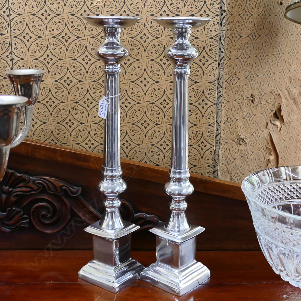 PR POLISHED METAL CANDLESTICKS 520MM H Image 1++
