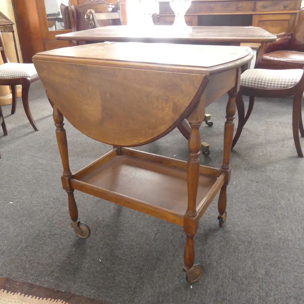 OAK ART DECO TEA TROLLEY 680MM L Image 1++
