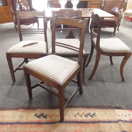 4X REGENCY  UPHOLSTERED CHAIRS