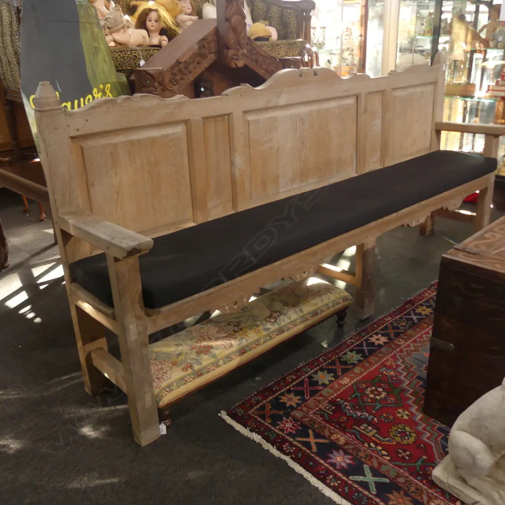 19THC COUNTRY PINE LONG BENCH SEAT... Image 1++