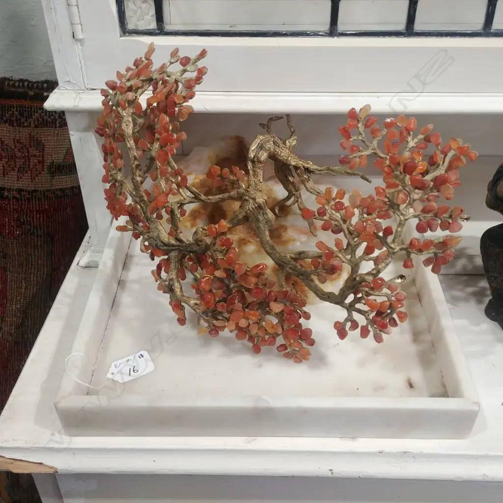 STONE & GILT METAL BONSAI TREE Image 1++
