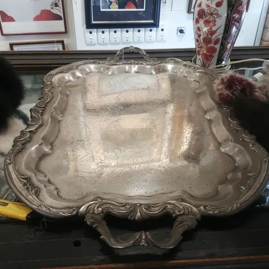 LARGE PLATED BUTLERS TRAY