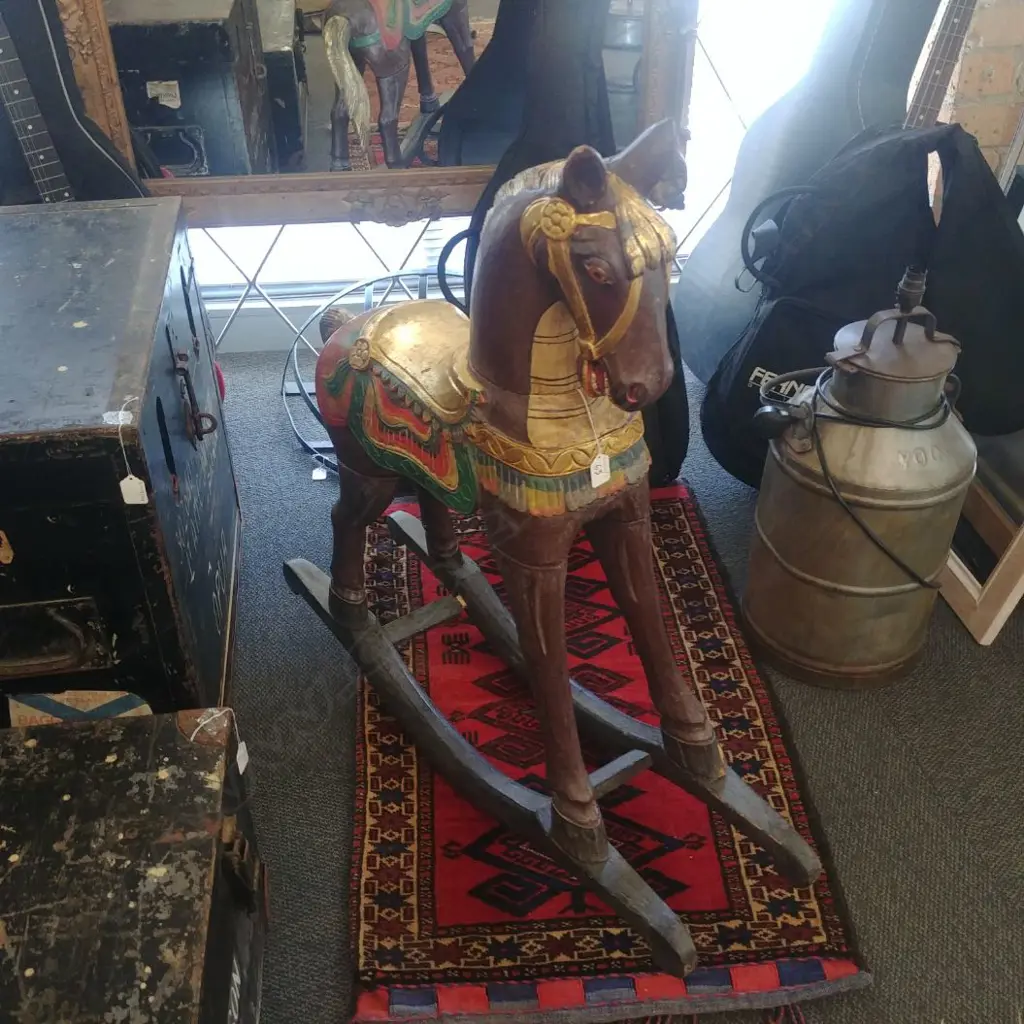 WOOD ROCKING HORSE  Image 1++