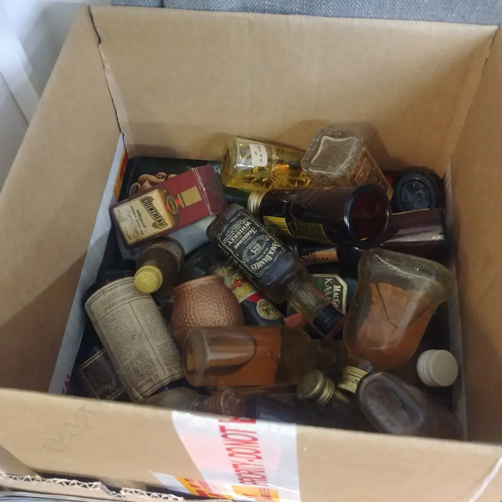 BOX OF MINIATURE BOTTLES Image 1++