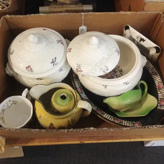 BOX OF WEDGEWOOD;ROYAL DOULTON; TUNSTALL 