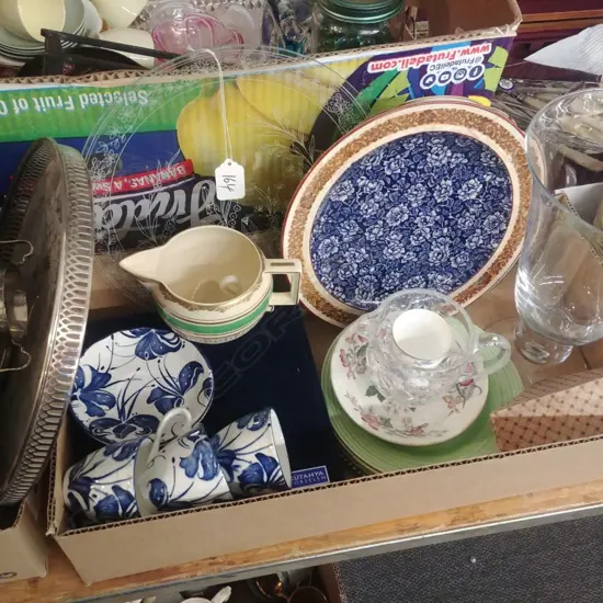 BOX LOT OF CHINA; CRYSTAL