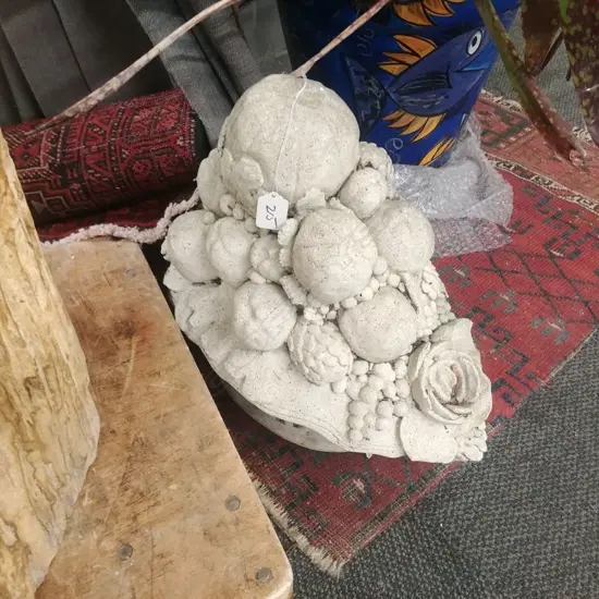 CONCRETE FLORAL GARDEN ORNAMENT
