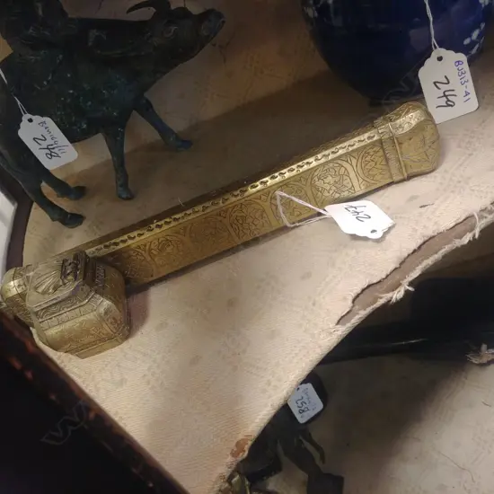 PERSIAN BRASS SCRIBES INKWELL + CASE