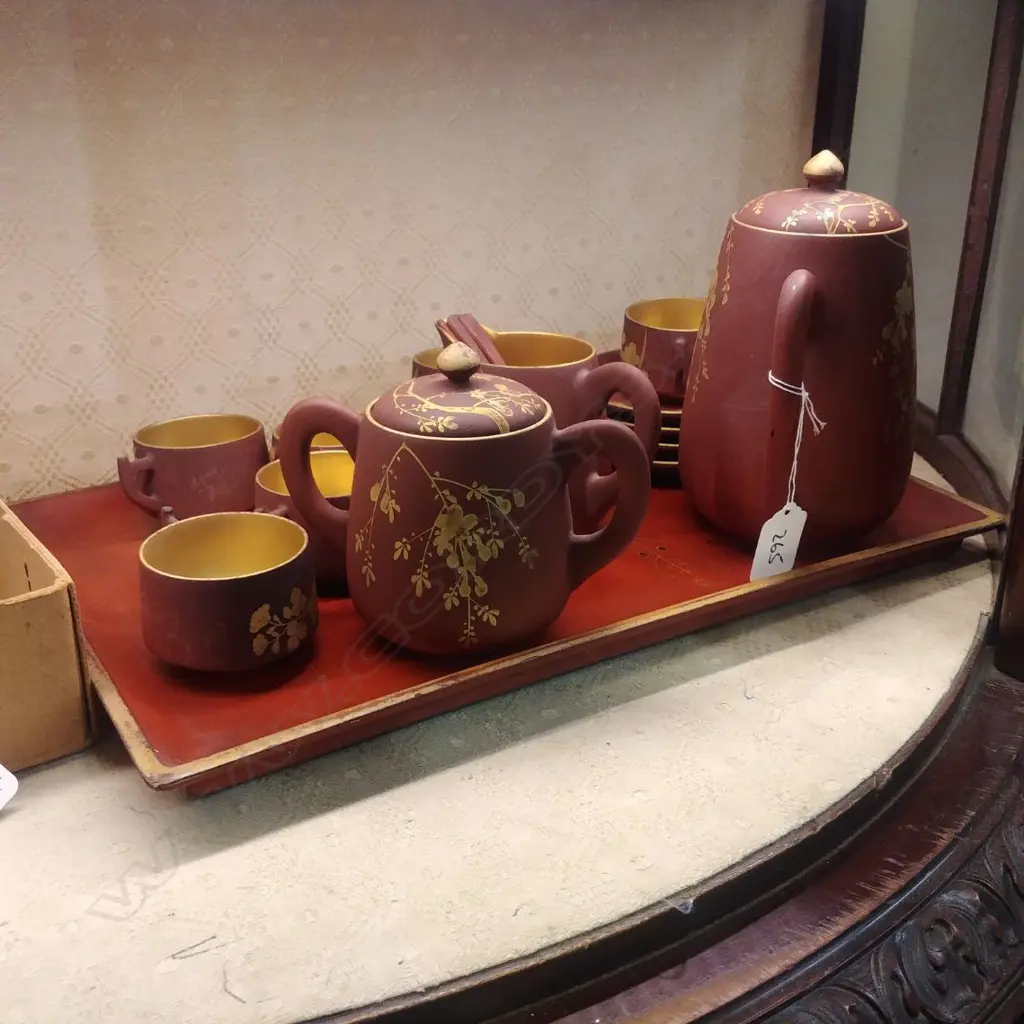 JAPANESE LAQUER TEASET ON TRAY Image 1++