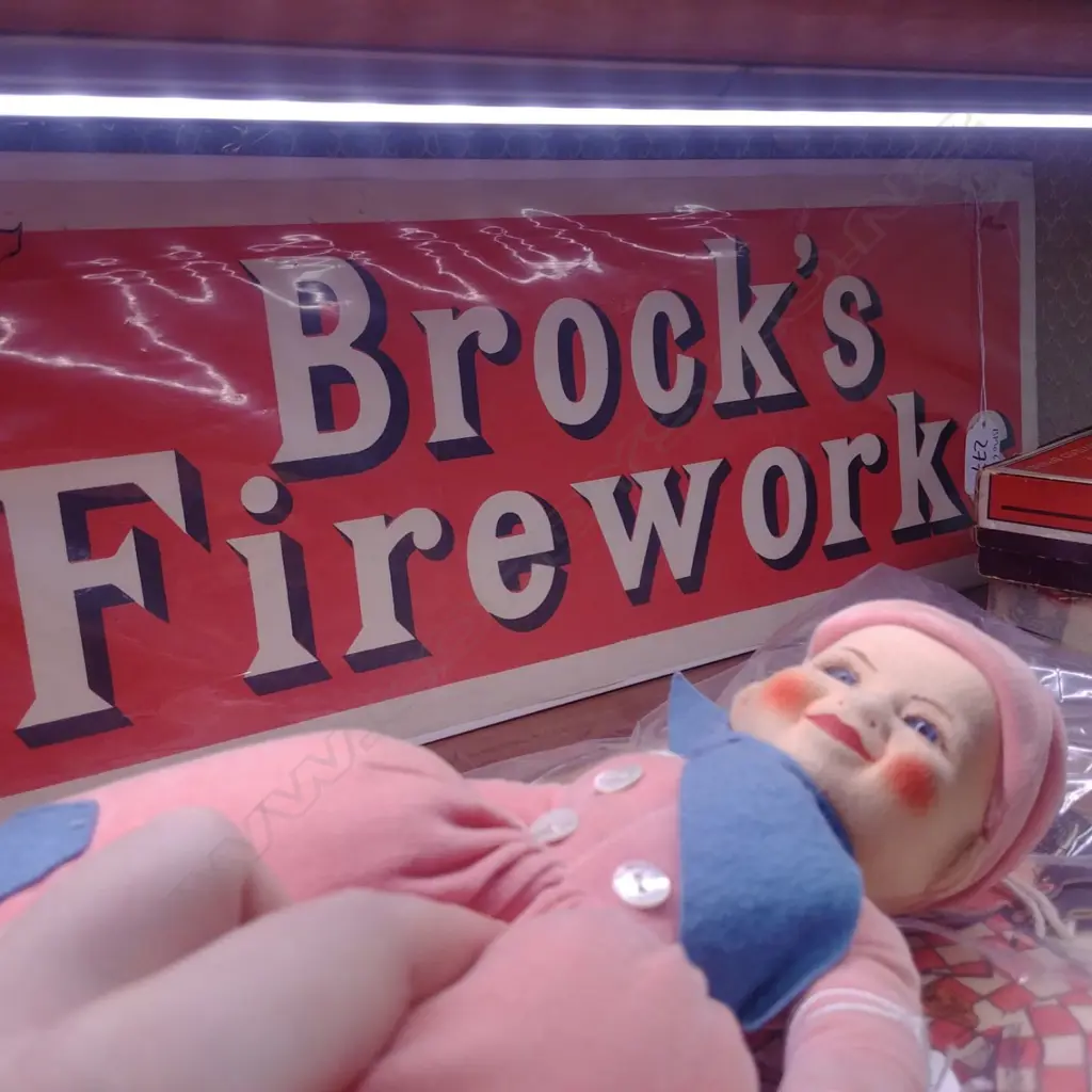 VINT ADVERTISING 'BROCK'S FIREWORKS' SCREENPRINT Image 1++