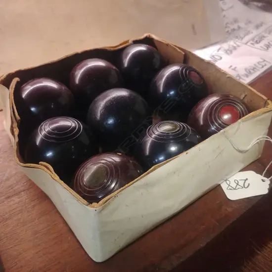 SET 9 MINIATURE BOWLS BALLS 