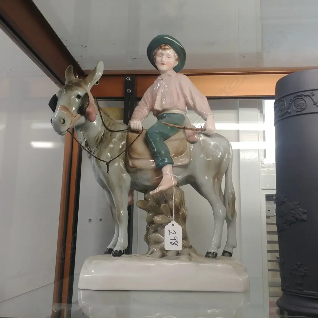 ROYAL DUX CONT. BOY ON DONKEY FIGURE Image 1++
