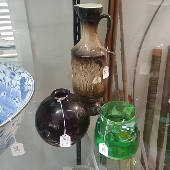 EGYPTIAN JUG/GREEN VASE/ BLACK VASE