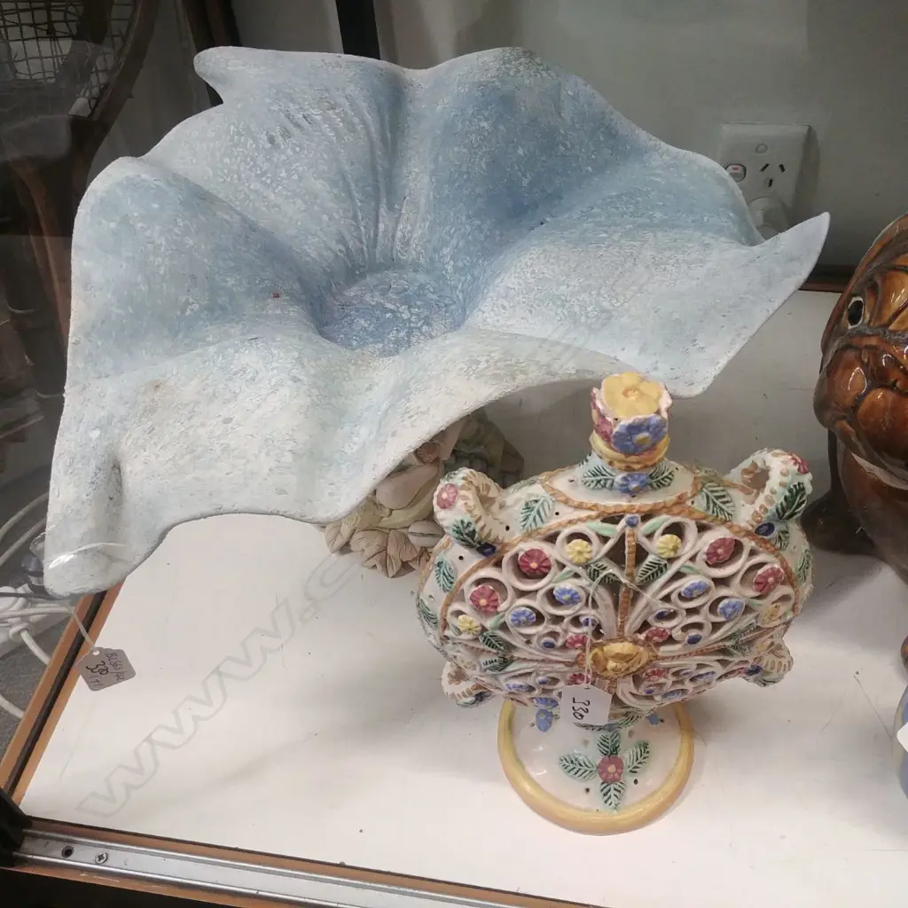 POTTERY COMPORT & FLASK MOON VASE Image 1++