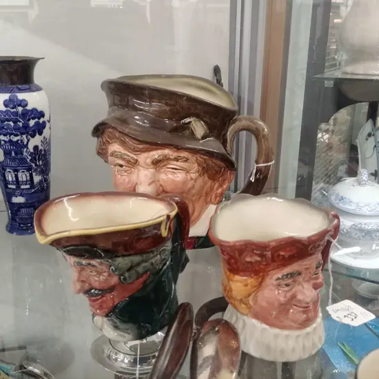 3 R/DOULTON CHARACTER JUGS PADDY/DICK TURPIN/ OLD KING COLE