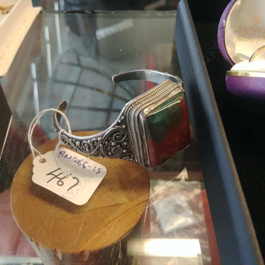 SILVER CARNELIAN BRACELET - WIRE WORK Image 1++