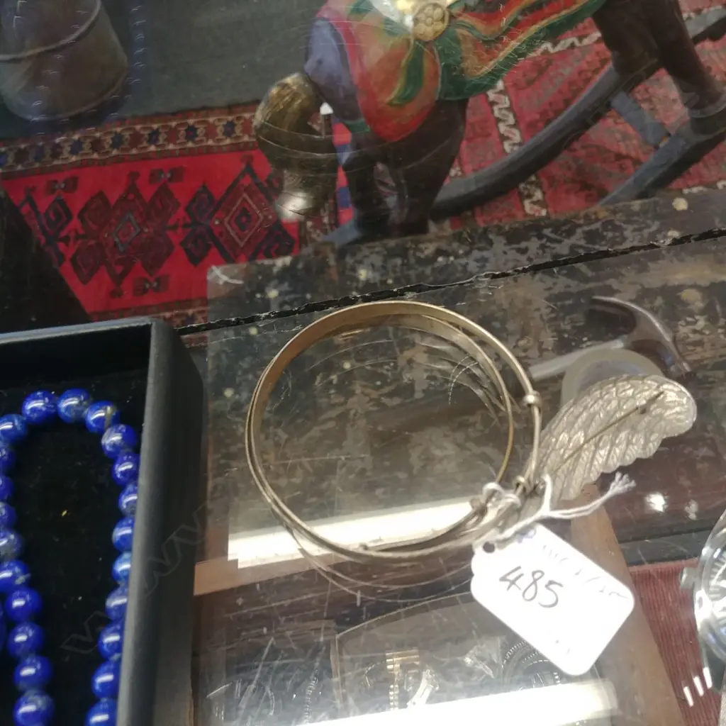 2 925 SILVER BANGLE + WING BROOCH Image 1++