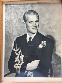PHOTOGRAPH OF PRINCE PHILIP IN NAVAL UNIFORM, PRINTED IN ENGLAND, RAPHAEL TUCK & SONS LTD. 415 X 310mm Image 1++