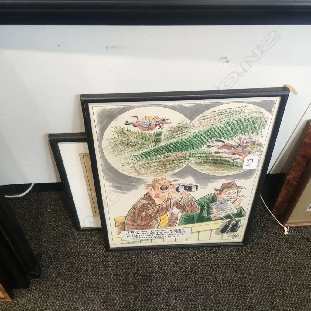 2 FRAMED CARTOONS  MURRAY BALL+ ONE Image 1++