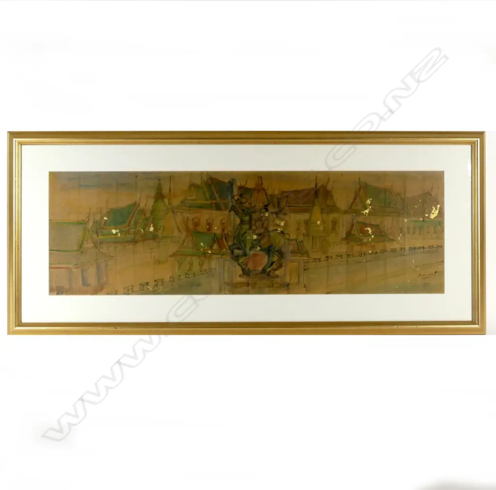 An Oriental ink and watercolour drawing Image 1++