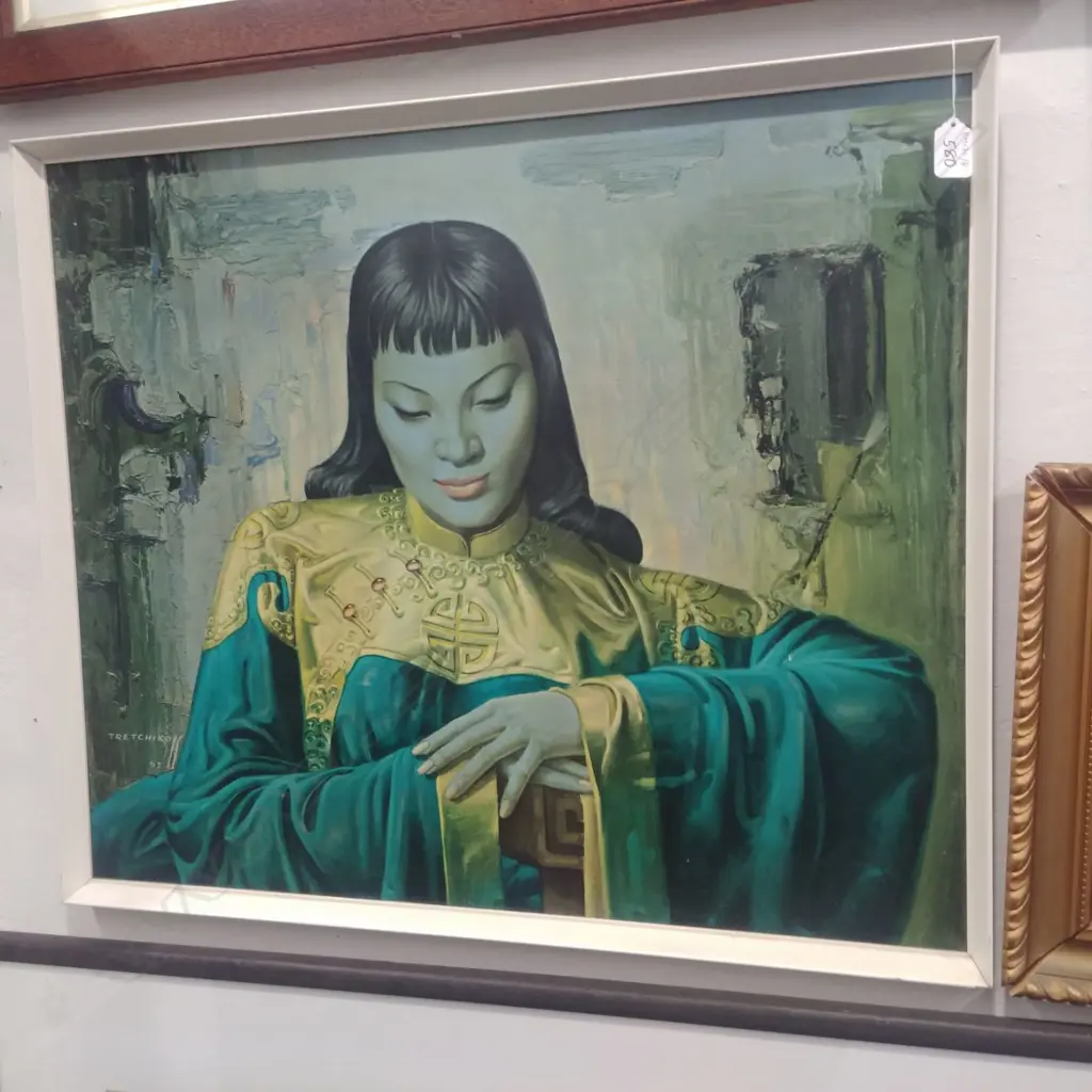 LARGE VINTAGE TRETCHIKOFF PRINT 'LADY FROM THE ORIENT' Image 1++