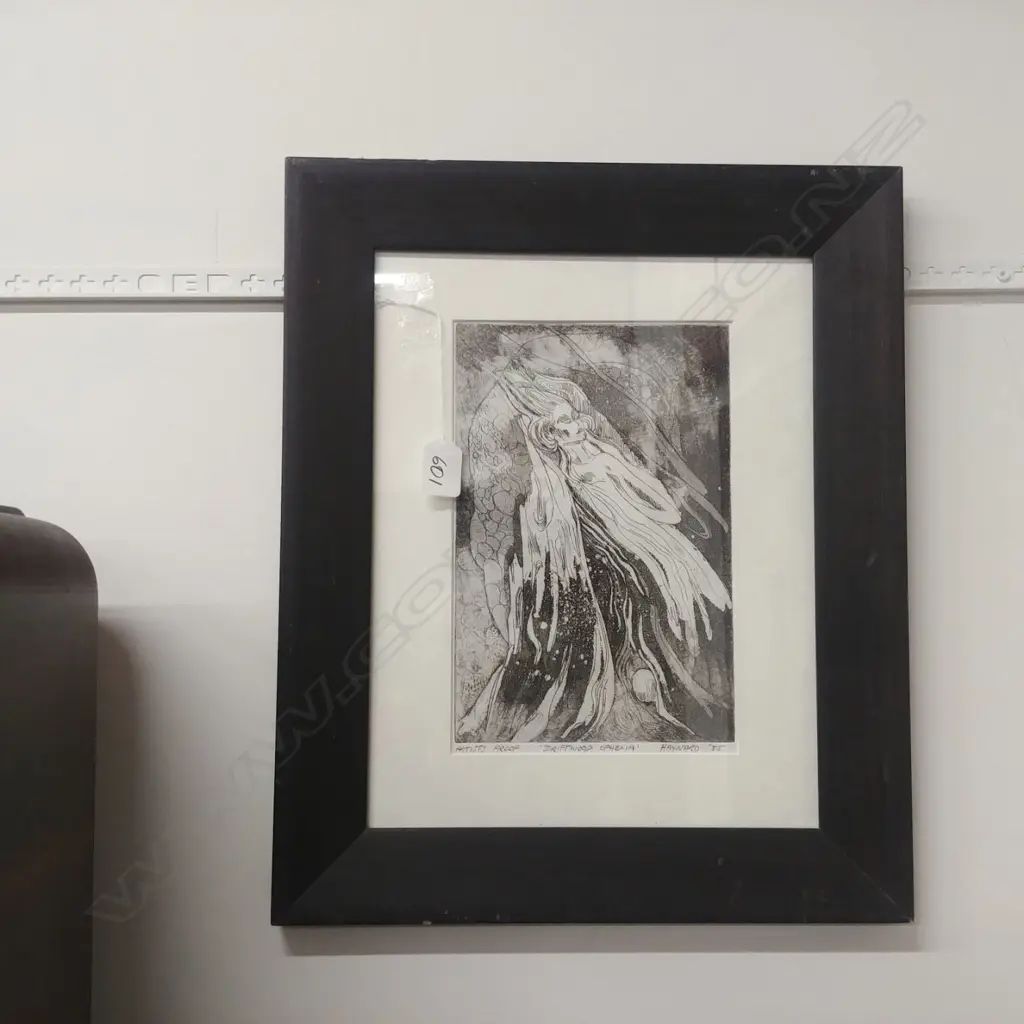 ETCHING DRIFT WOOD OPHELIA SIGNED HAYWOOD 85 Image 1++
