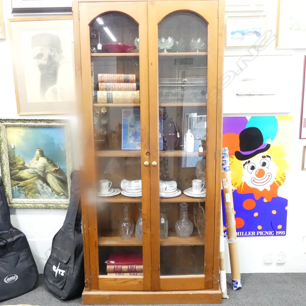 PINE GLAZED BOOKCASE Image 1++