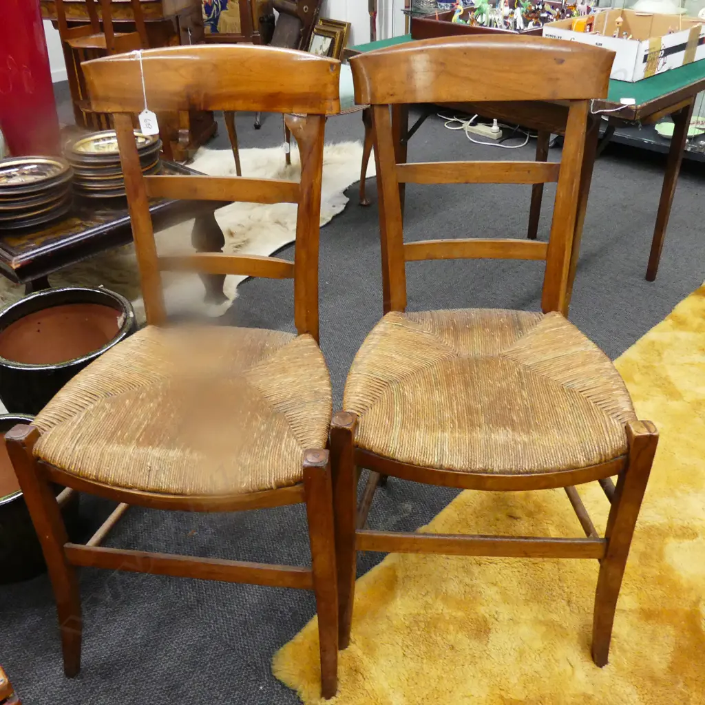 2 RUSH SEATED SIDE CHAIRS Image 1++