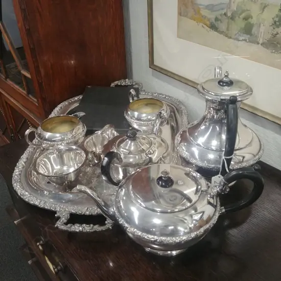 EP WARE COFFEE SET ON PLATTER ETC 