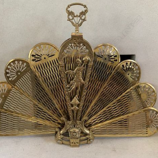 BRASS 'PEACOCK FAN' FIRESCREEN