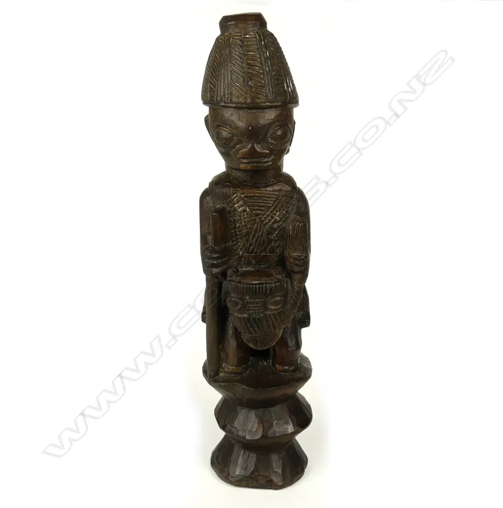 A West African carved wooden figure on horseback Image 1++