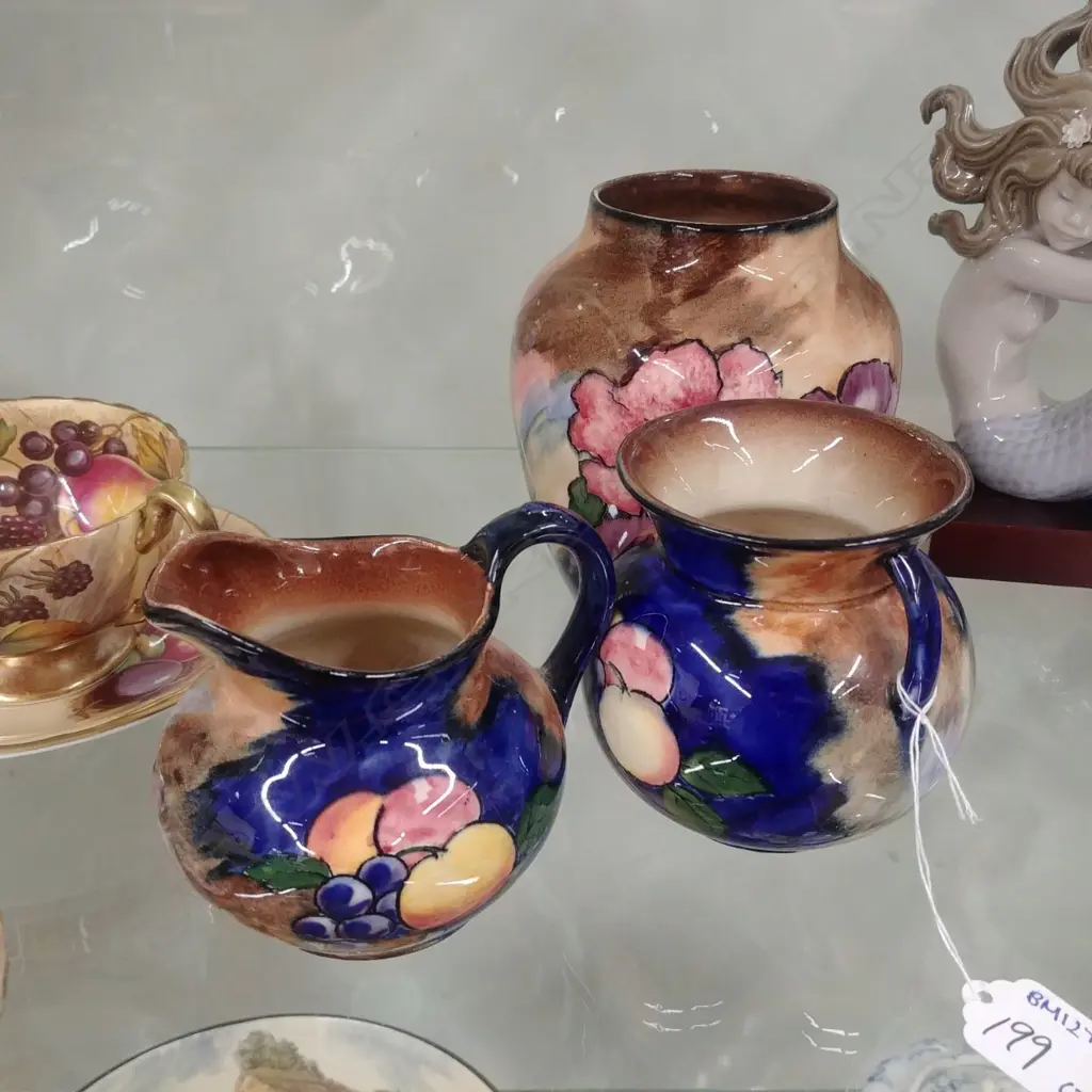 3PCS H & K TUNSTALL 2 VASES + CREAMER Image 1++